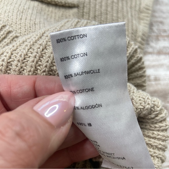 Free People Beach Freya Sweater Sleeveless Oatmeal Beige Large EUC 100% Cotton - Picture 8 of 9